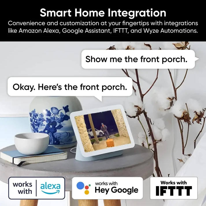 Smart home integration — works with Amazon Alexa, Hey Google and IFTTT